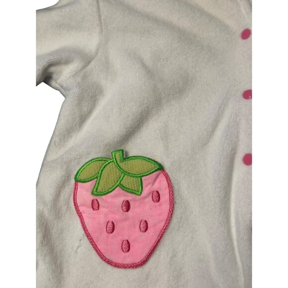 Vintage Circo Toddler Strawberry Hoodie 2T – White & Pink Fleece Sweatshirt - Picture 5 of 9
